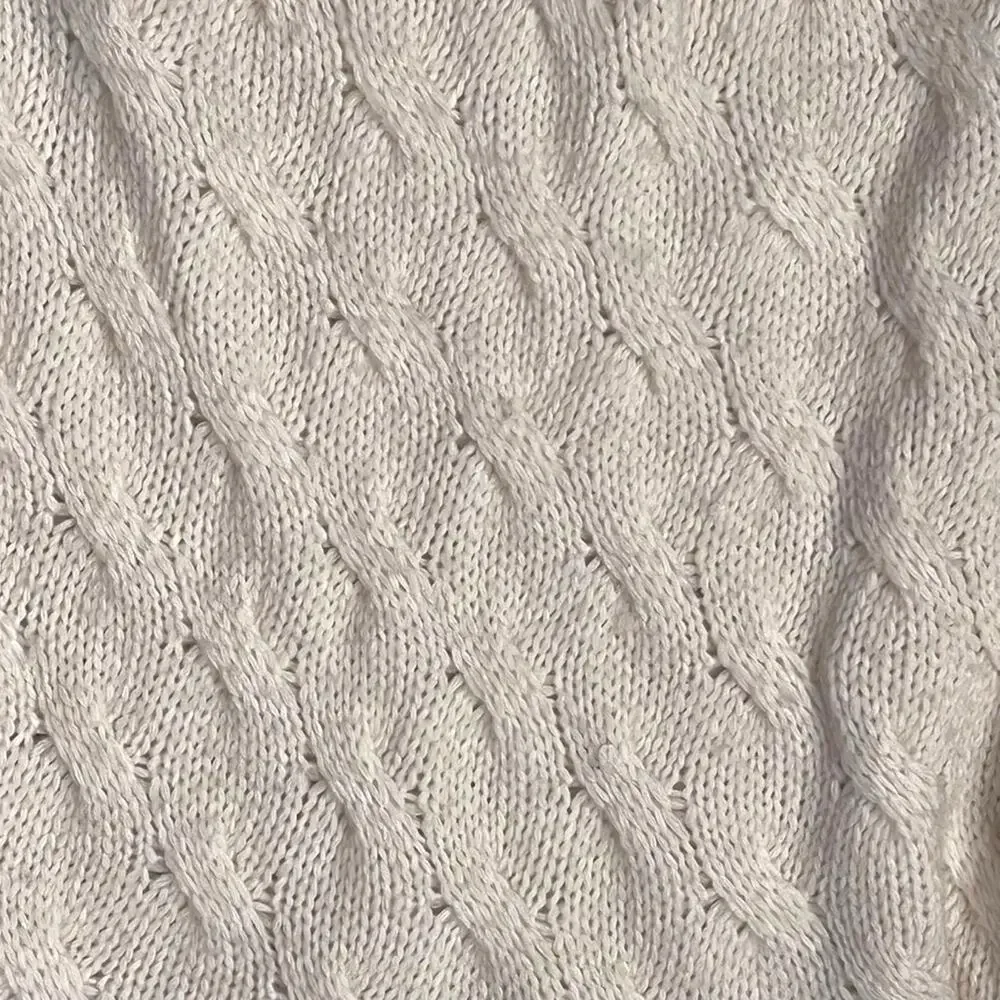 Splendid Soft Cozy Cable Knit Fisherman Sweater Womens Small Ivory Oversized